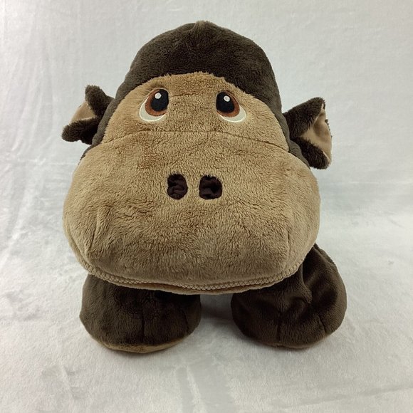Stuffies Hippopotamus  Plush Stuffed Animal Brown Hidden Pockets 20" Soft Floppy - Picture 1 of 16